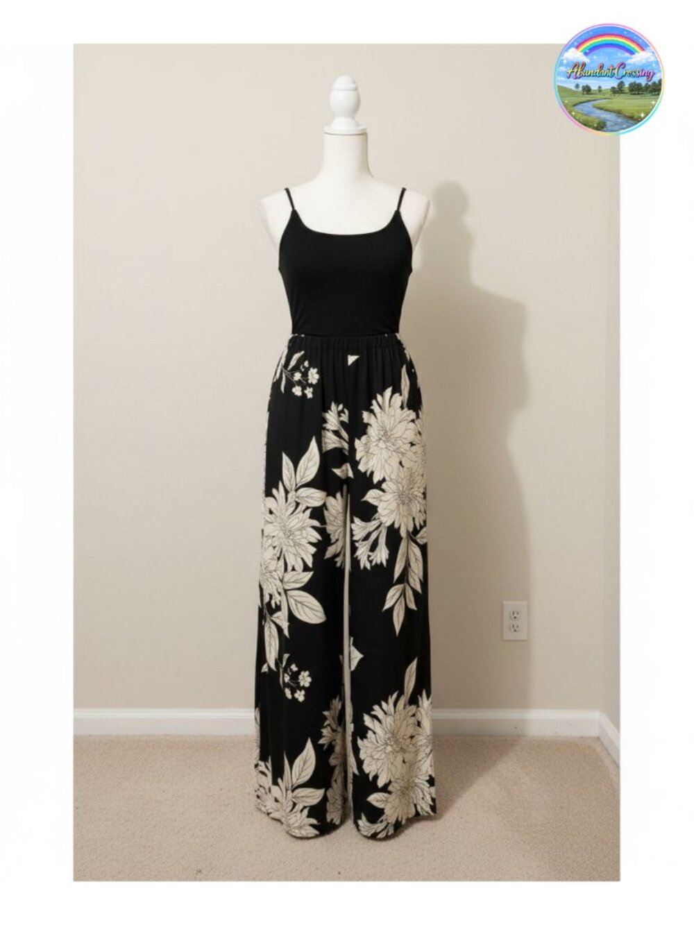 KIRUNDO Sleeveless Boho Floral Wide Leg Jumpsuit Women